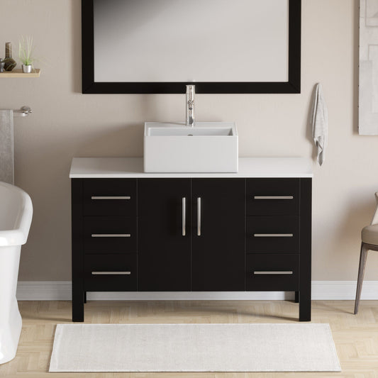 Cambridge Plumbing Complete 48-Inch Espresso Bathroom Vanity Set