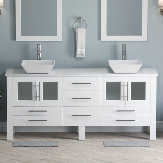 Cambridge Plumbing Complete 71" White Vanity Set