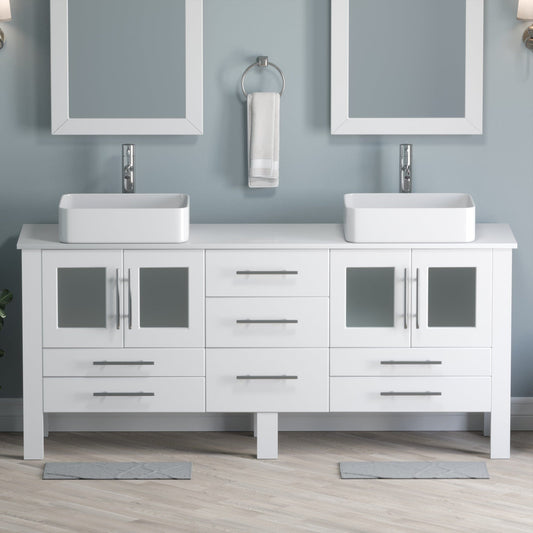 Cambridge Plumbing Complete 71" White Vanity Set