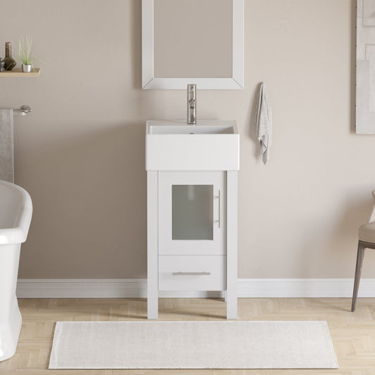 Cambridge Plumbing Complete 18" White Vanity Set