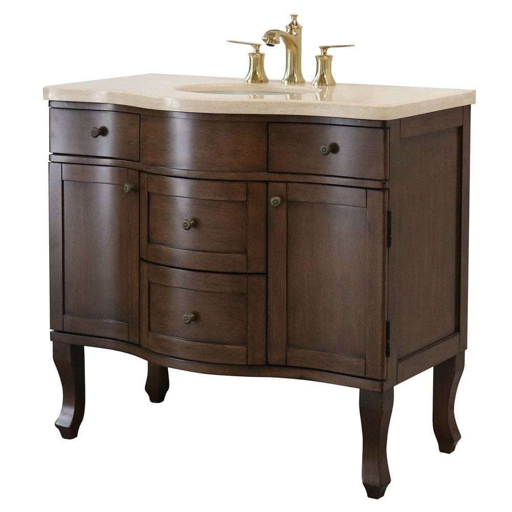 Bellaterra 38.2 in Single sink vanity-wood-walnut 203045