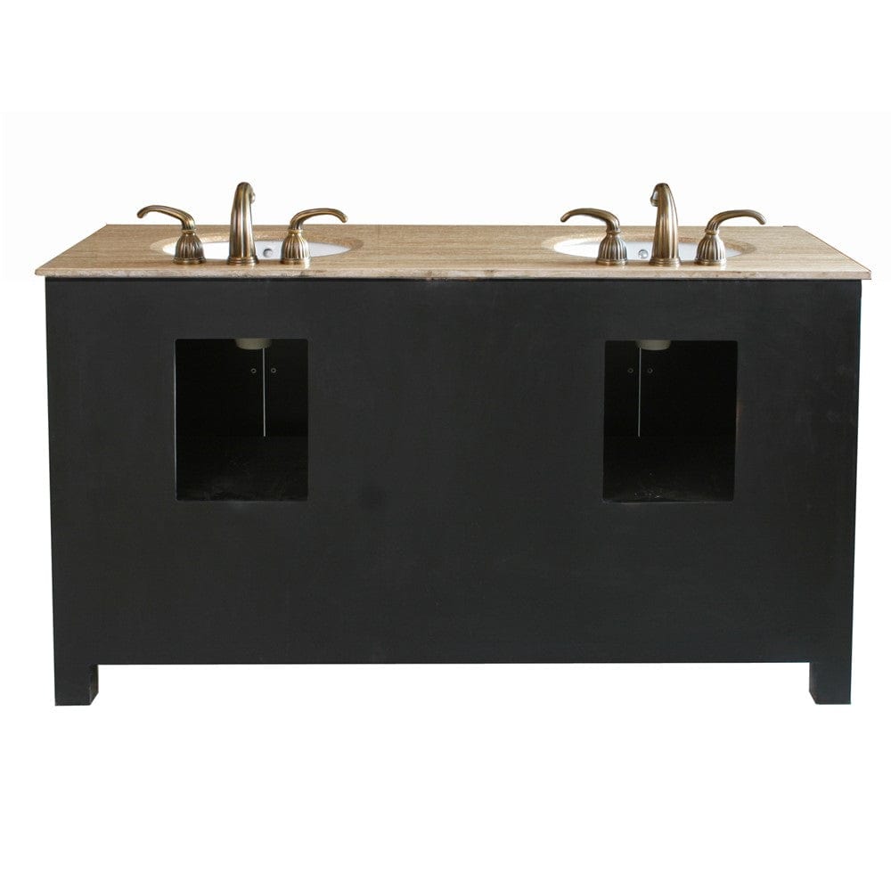 Bellaterra 62 in Double sink vanity wood-black 603210