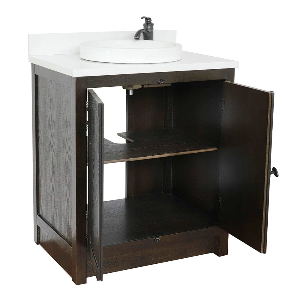 Bellaterra 31" Single Vanity in Brown Ash Finish