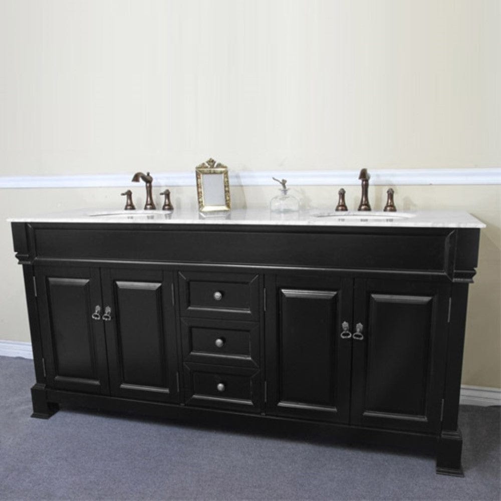 Bellaterra 72 in Double Sink Vanity Wood