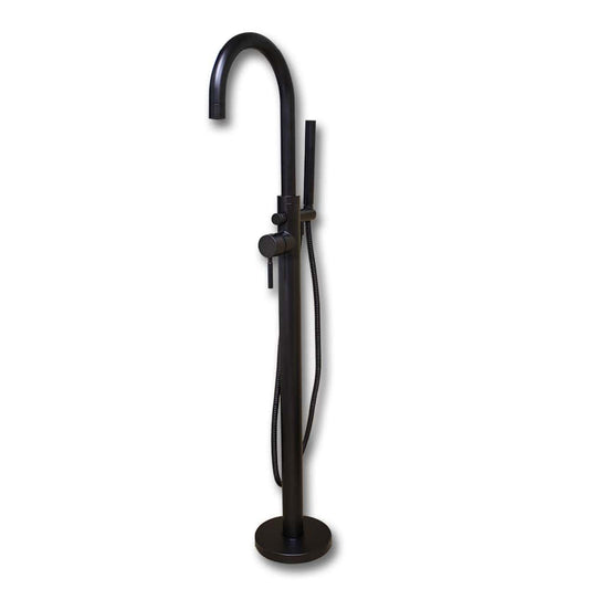 Cambridge Plumbing Modern Freestanding Tub Filler Faucet with Shower Wand