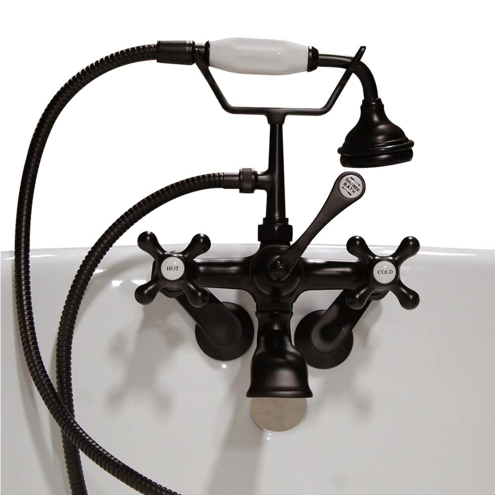 Cambridge Plumbing Clawfoot Tub Wall Mount British Telephone Faucet with Hand Held Shower