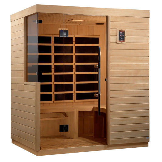 Golden Designs Dynamic Bilbao 3-person Ultra Low EMF (Under 3MG) FAR Infrared Sauna (Canadian Hemlock) DYN-5830-01