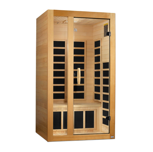 Golden Designs Dynamic Gracia 1-2-person Low EMF (Under 8MG) FAR Infrared Sauna (Canadian Hemlock) DYN-6119-01