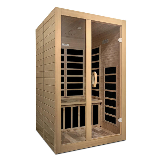 Golden Designs Dynamic Santiago 2-person Low EMF (Under 8MG) FAR Infrared Sauna (Canadian Hemlock) DYN-6209-01