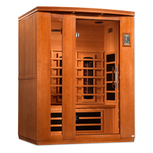 Golden Designs Dynamic Lugano 3-Person Full Spectrum Near Zero EMF (Under 2MG) FAR Infrared Sauna (Canadian Hemlock) DYN-6336-03 FS