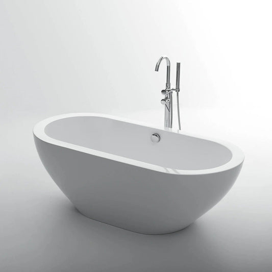 Eviva Lina 67 inch White Free Standing Acrylic Bathtub