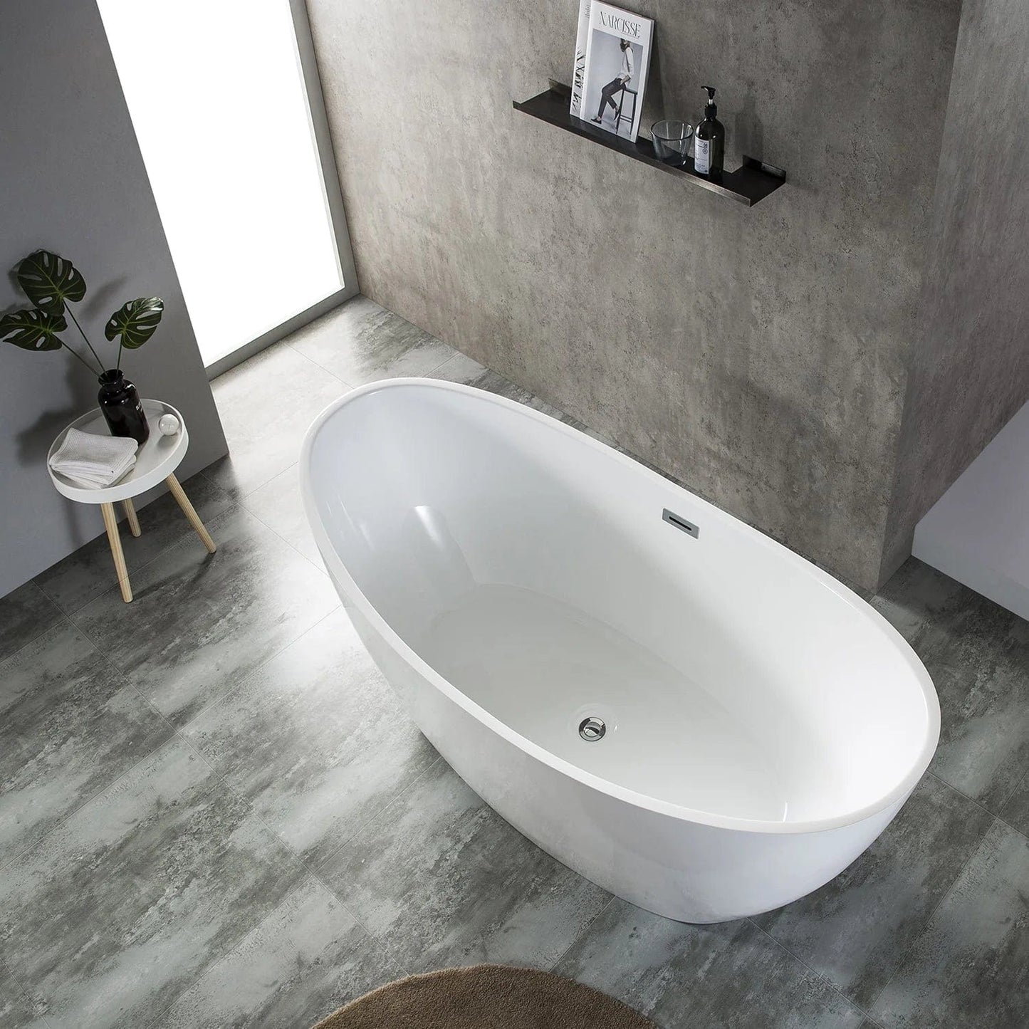 Eviva Bella White Acrylic Free Standing Bathtub