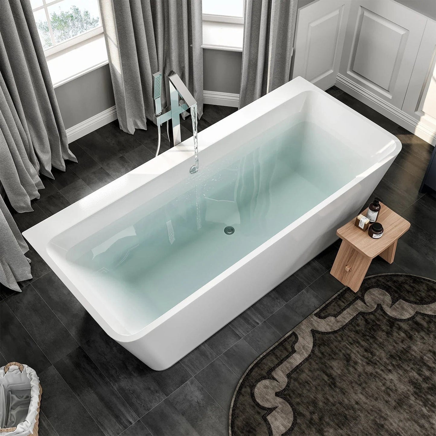 Eviva Essence 60 inch White Acrylic Free Standing Bathtub