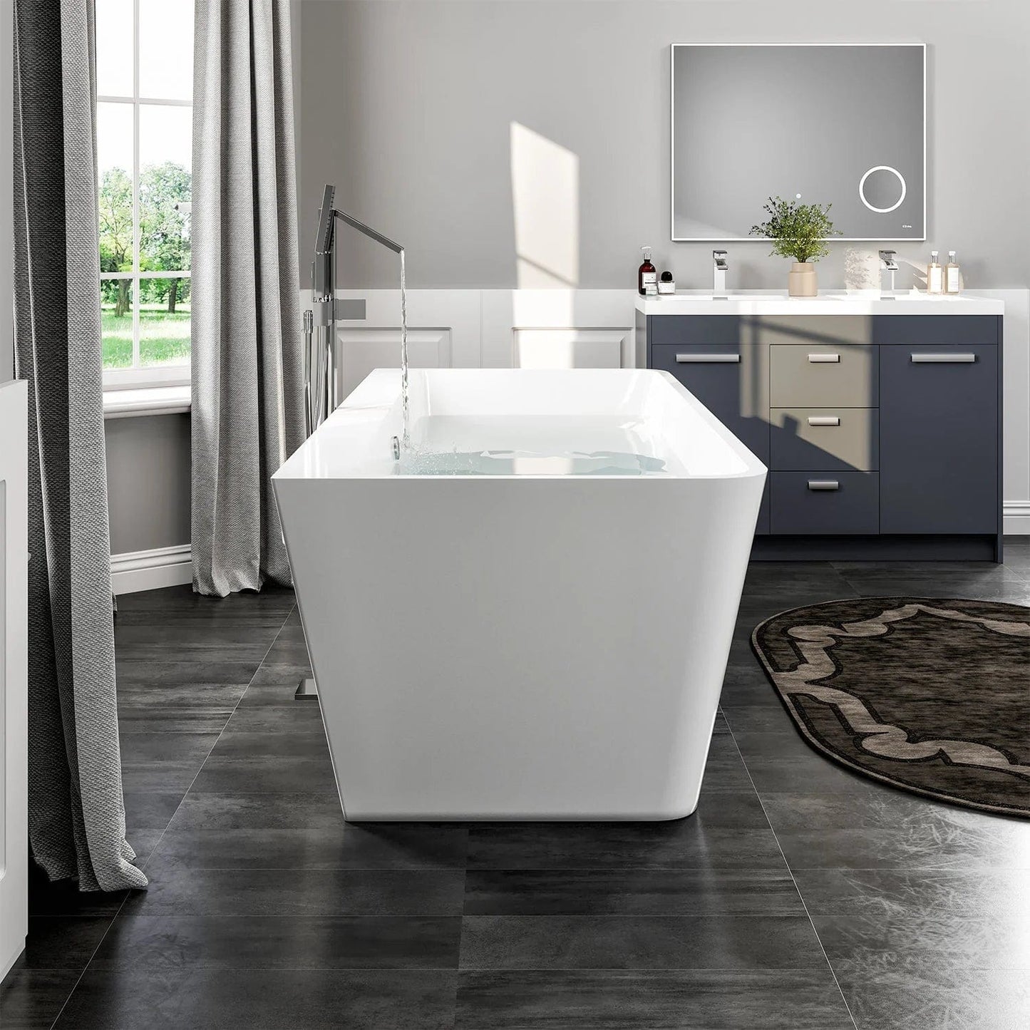 Eviva Essence 60 inch White Acrylic Free Standing Bathtub