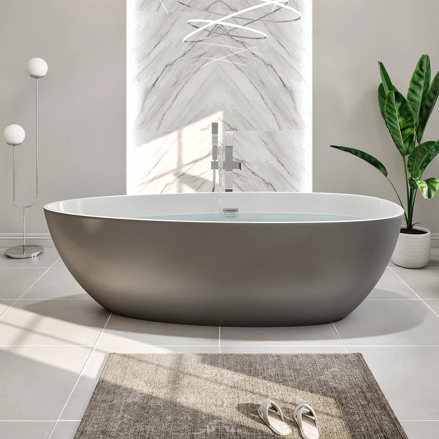 Eviva Viva 60 inch Acrylic White Freestanding Bathtub