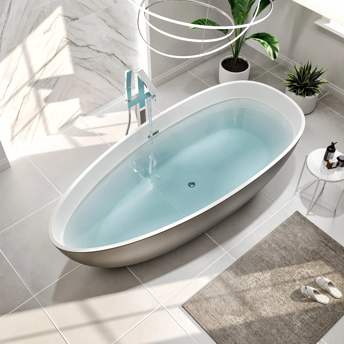 Eviva Viva 60 inch Acrylic White Freestanding Bathtub