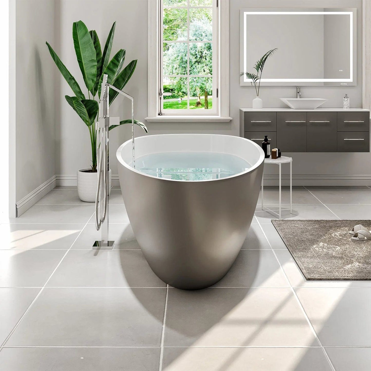 Eviva Viva 60 inch Acrylic White Freestanding Bathtub