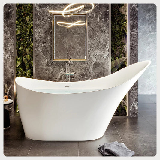 Eviva Lisa Free Standing 67 inch Acrylic Bathtub