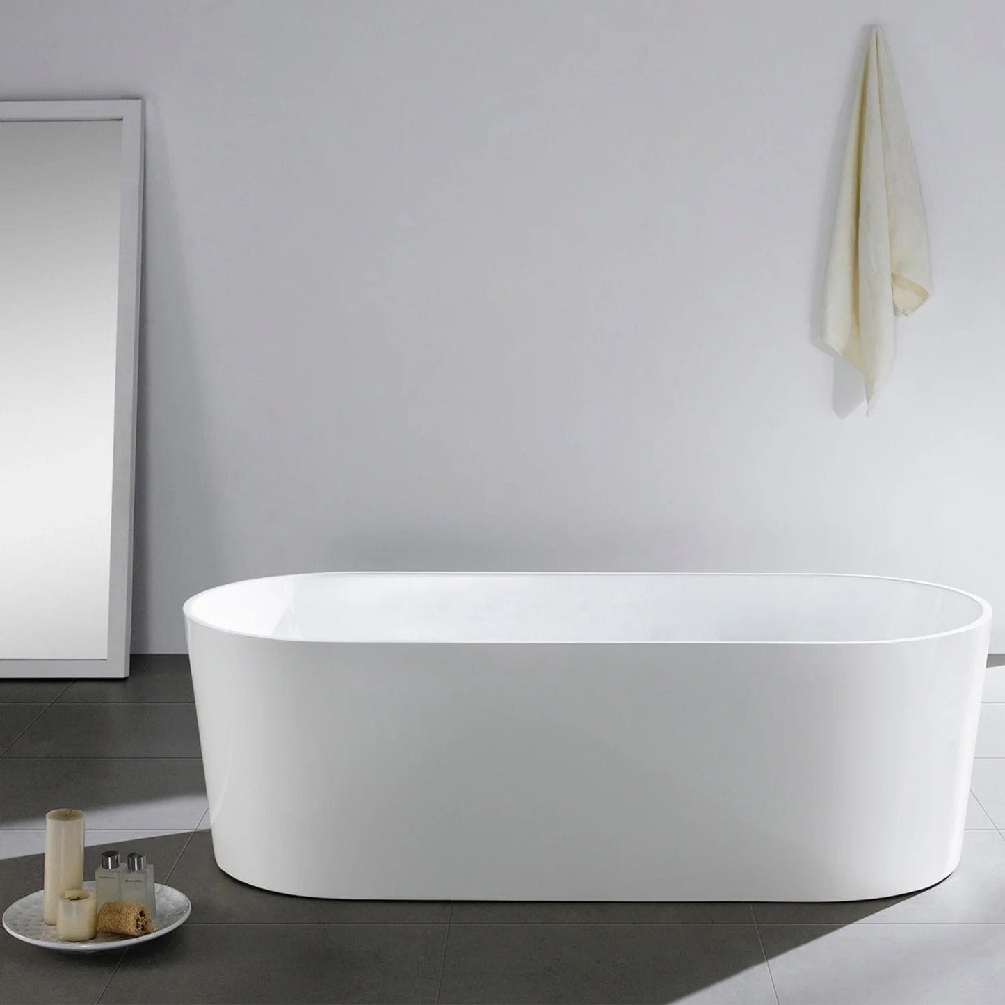 Eviva Chloe Freestanding 59 in. Acrylic Bathtub in White