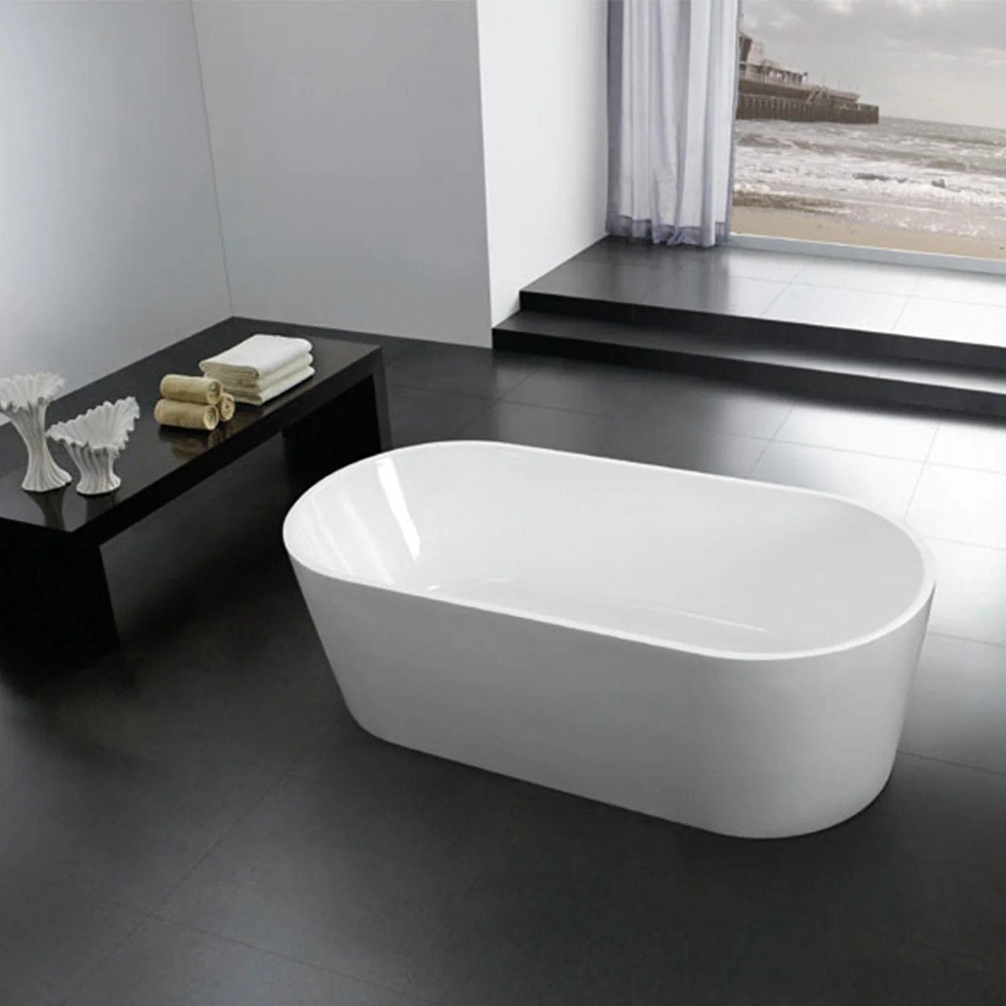 Eviva Chloe Freestanding 59 in. Acrylic Bathtub in White