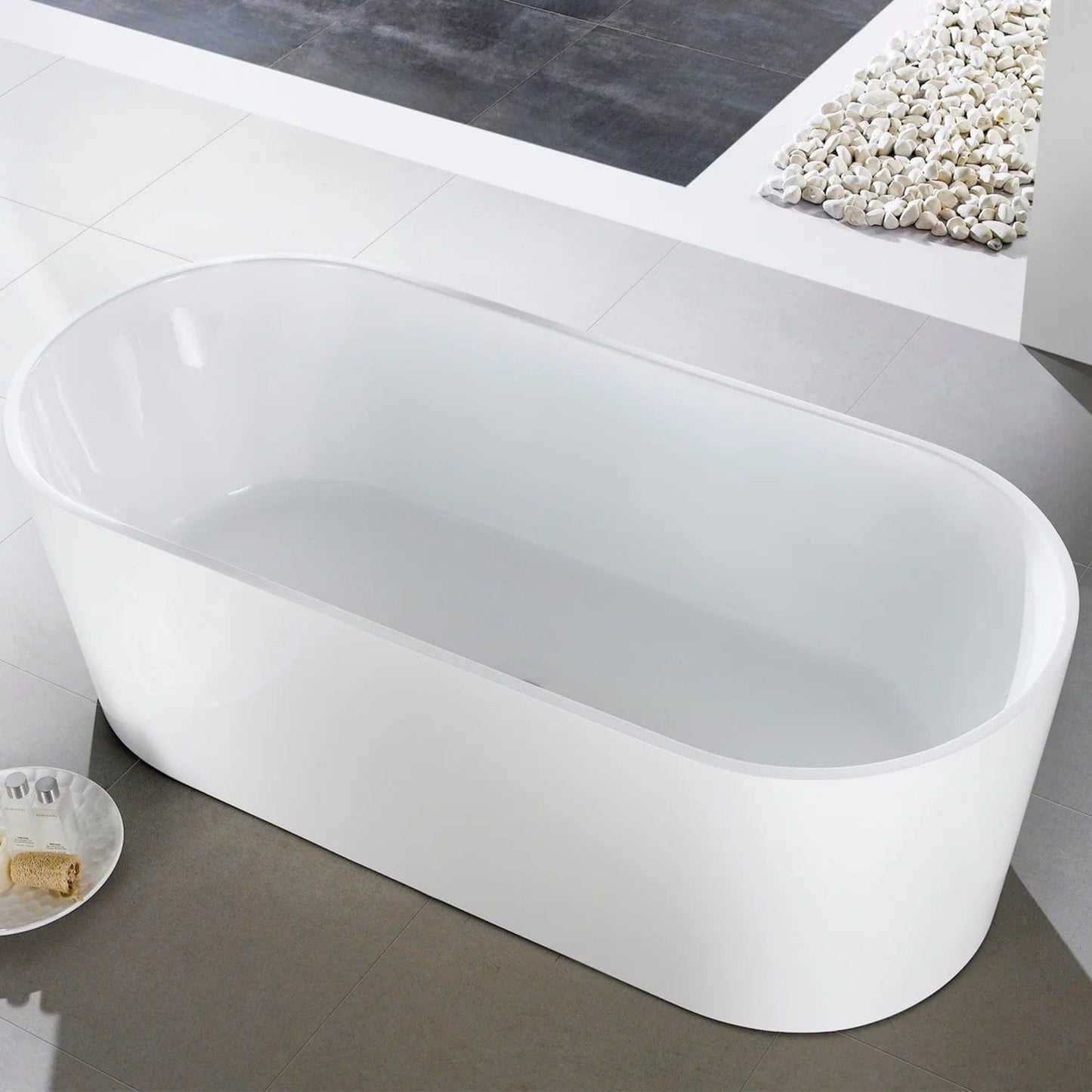 Eviva Chloe Freestanding 59 in. Acrylic Bathtub in White