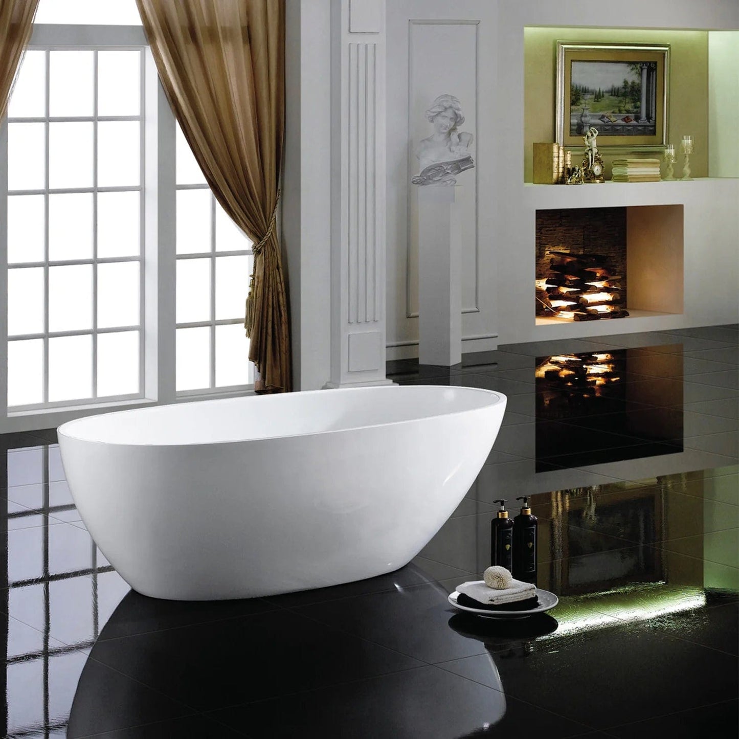 Eviva Sarah Free Standing 67 inch Acrylic Bathtub