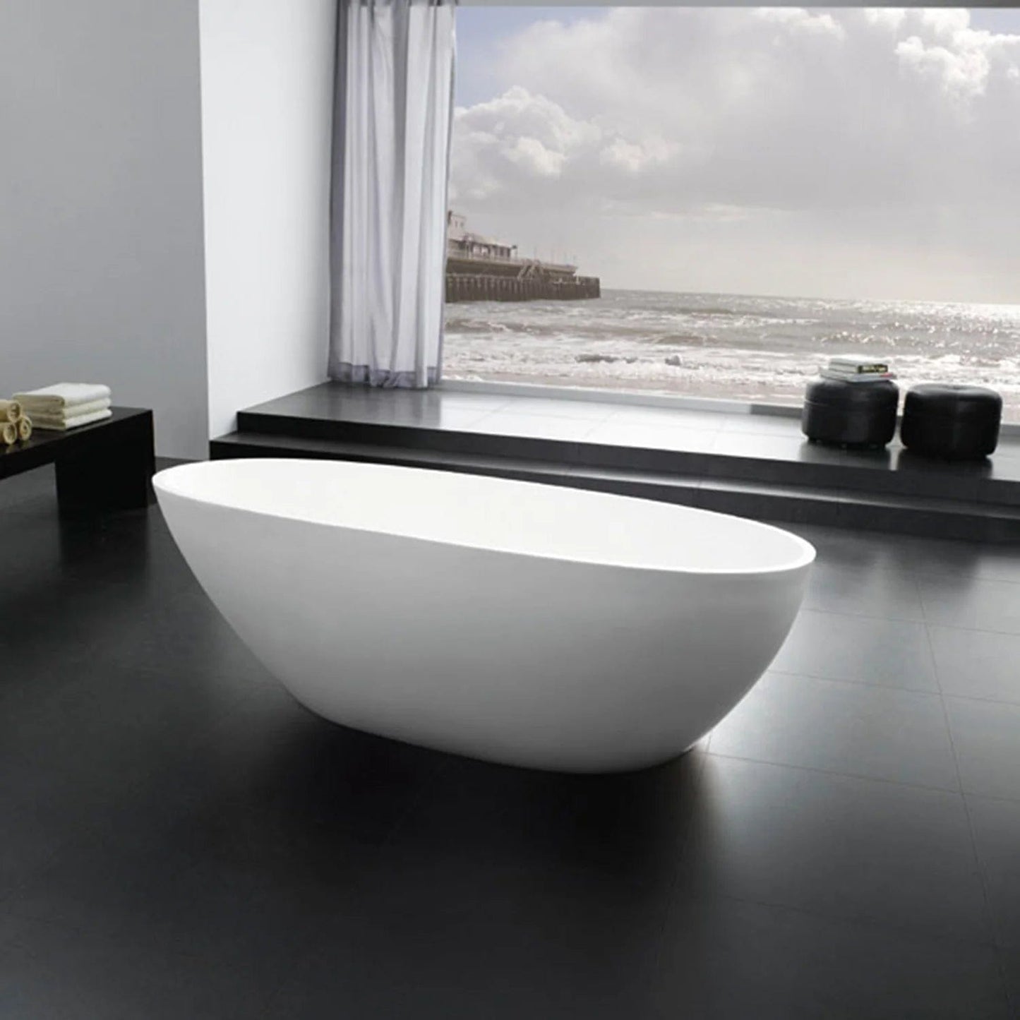 Eviva Sarah Free Standing 67 inch Acrylic Bathtub