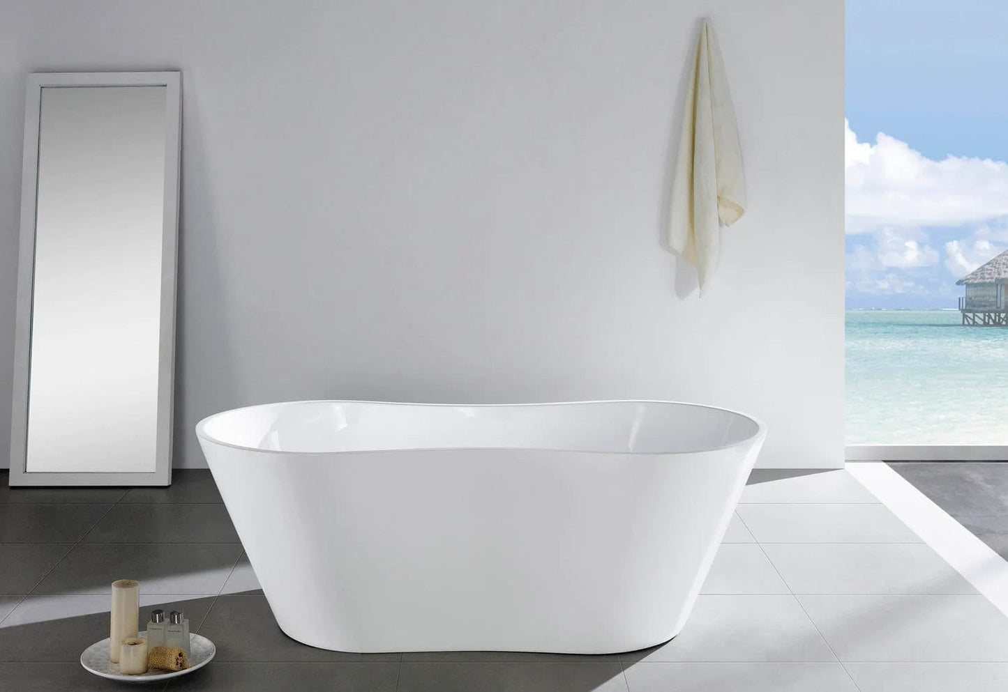 Eviva Smile Free Standing 67 inch Acrylic Bathtub