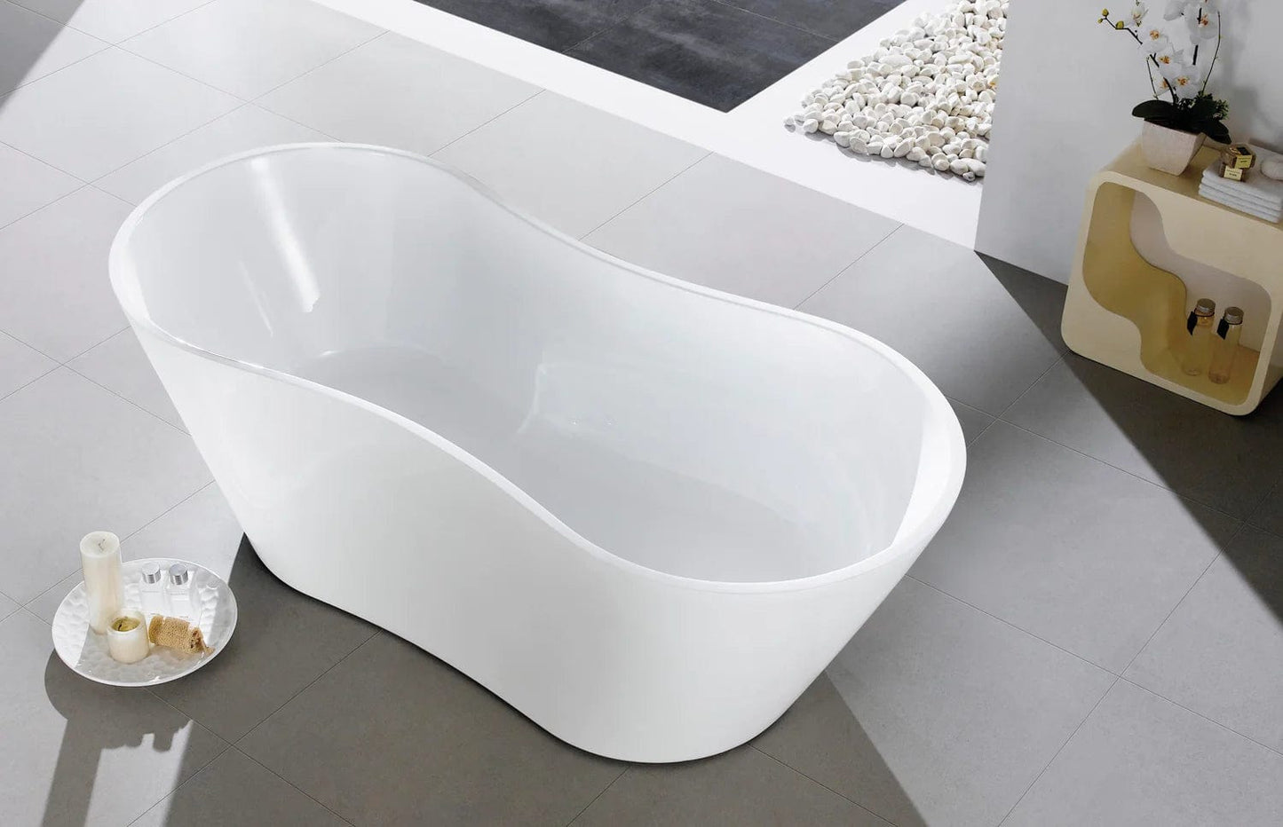 Eviva Smile Free Standing 67 inch Acrylic Bathtub