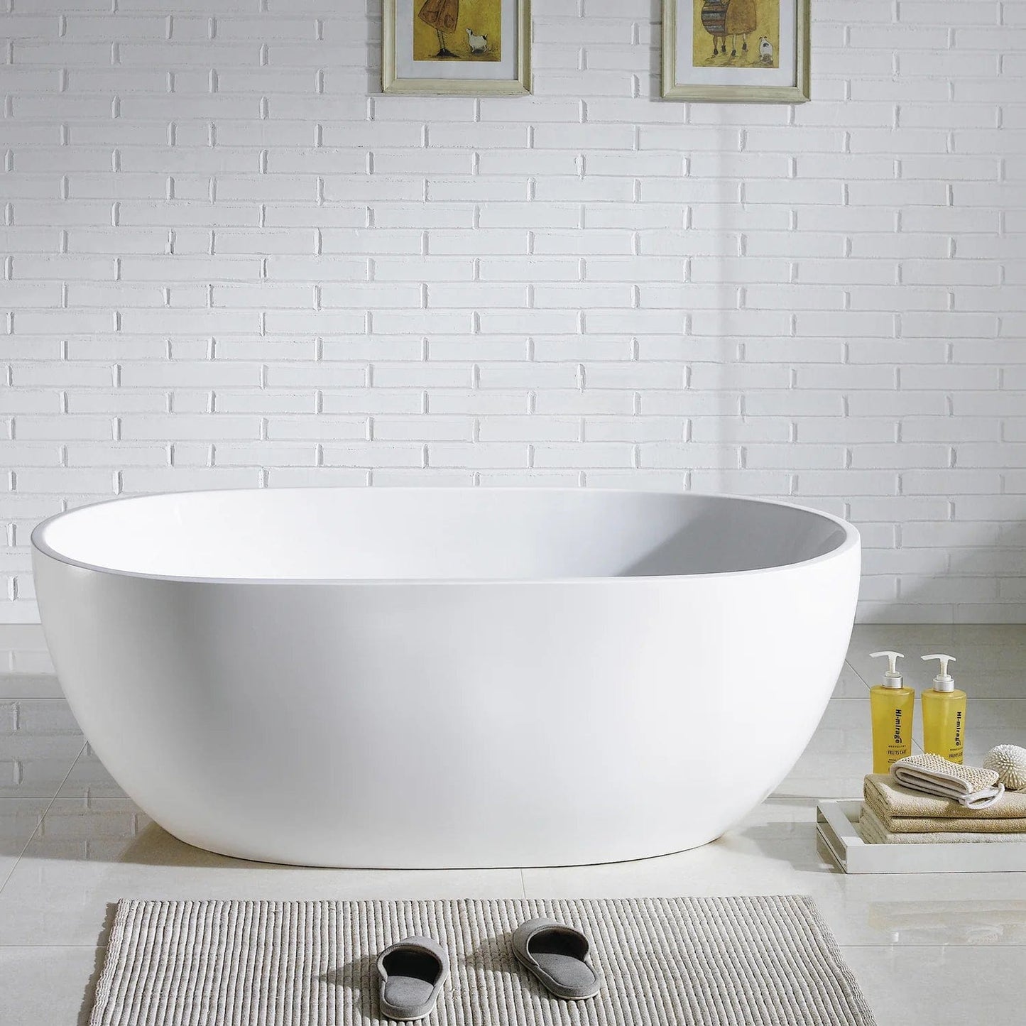 Eviva Stella Freestanding 61 in. Acrylic Bathtub in White