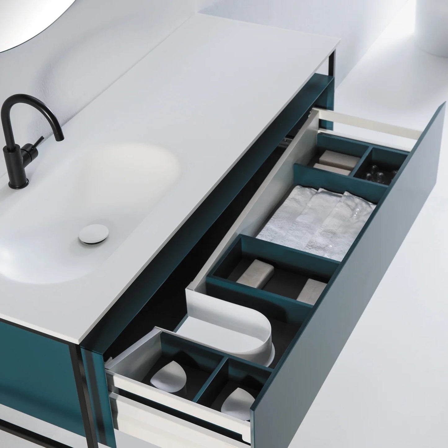 Eviva Modena 51 inch Wall Mounted Teal Bathroom Vanity