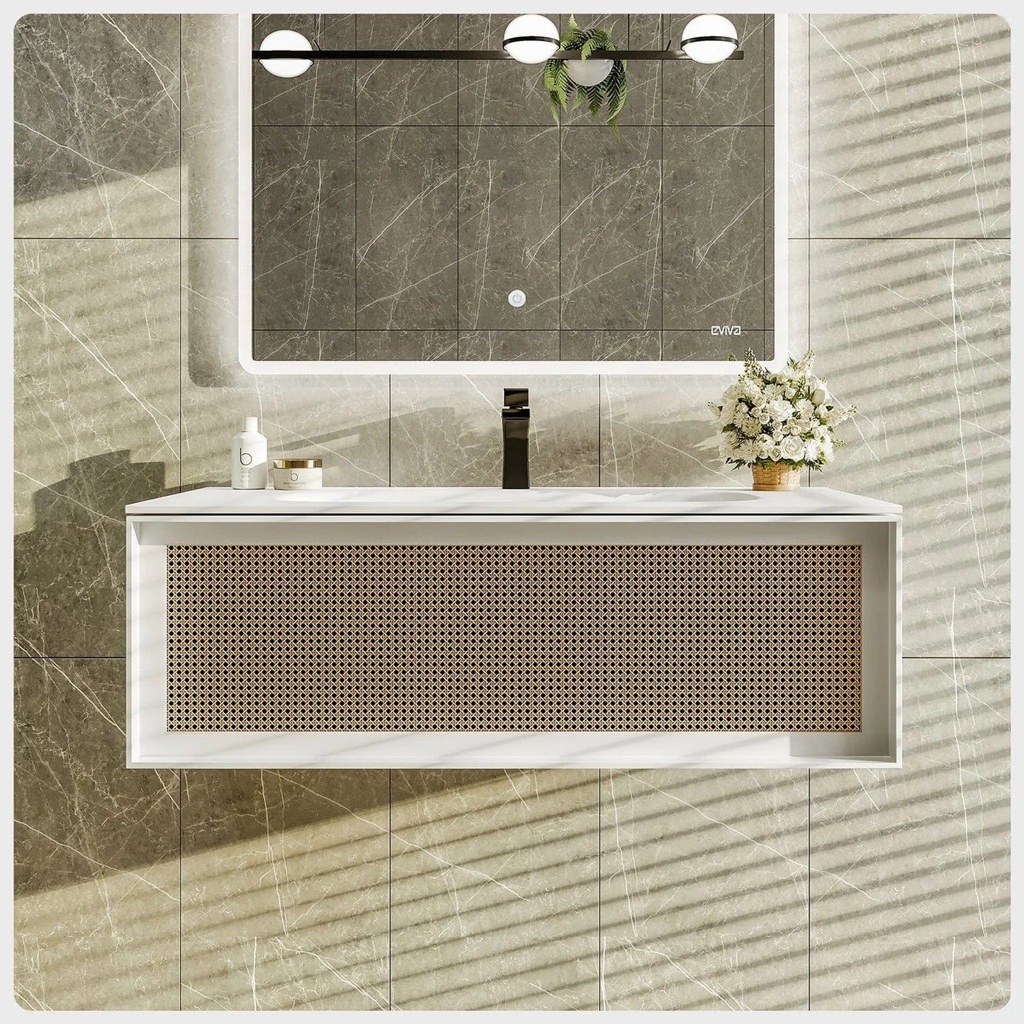 Eviva Nets Wall Mount Modern Bathroom Vanity