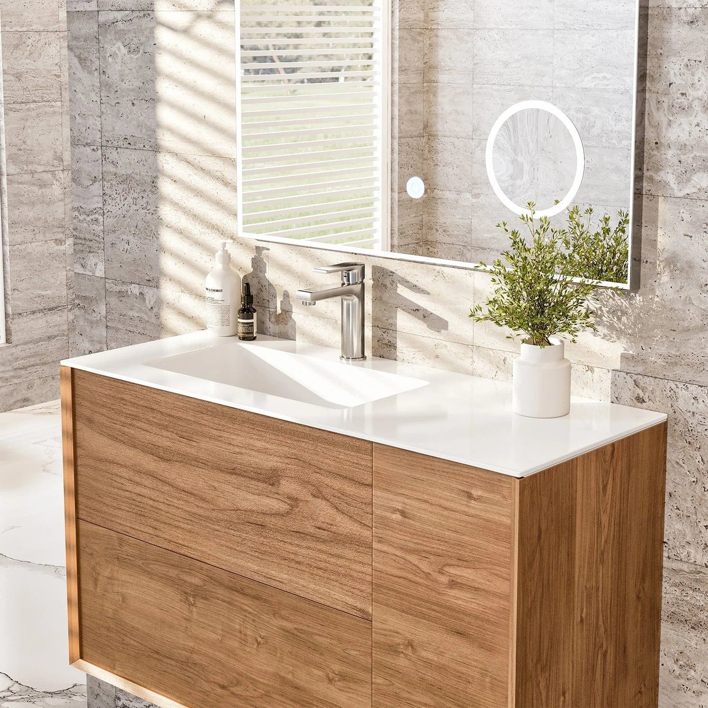 Eviva Prancer Oak Wall Mount Bathroom Vanity