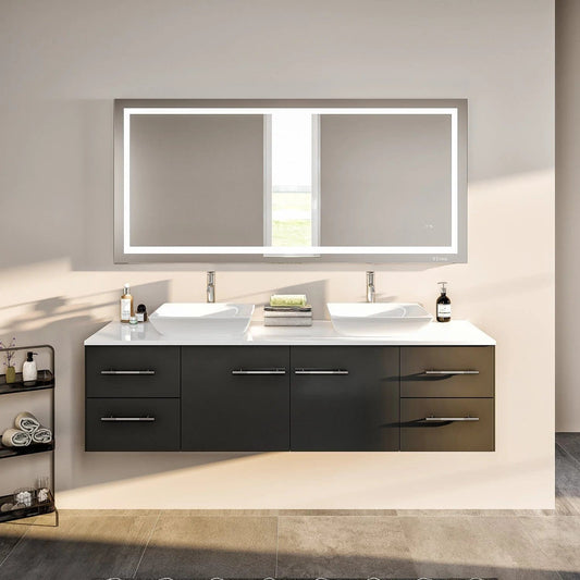 Eviva Totti Wave 60-Inch Double Sink Bathroom Vanity