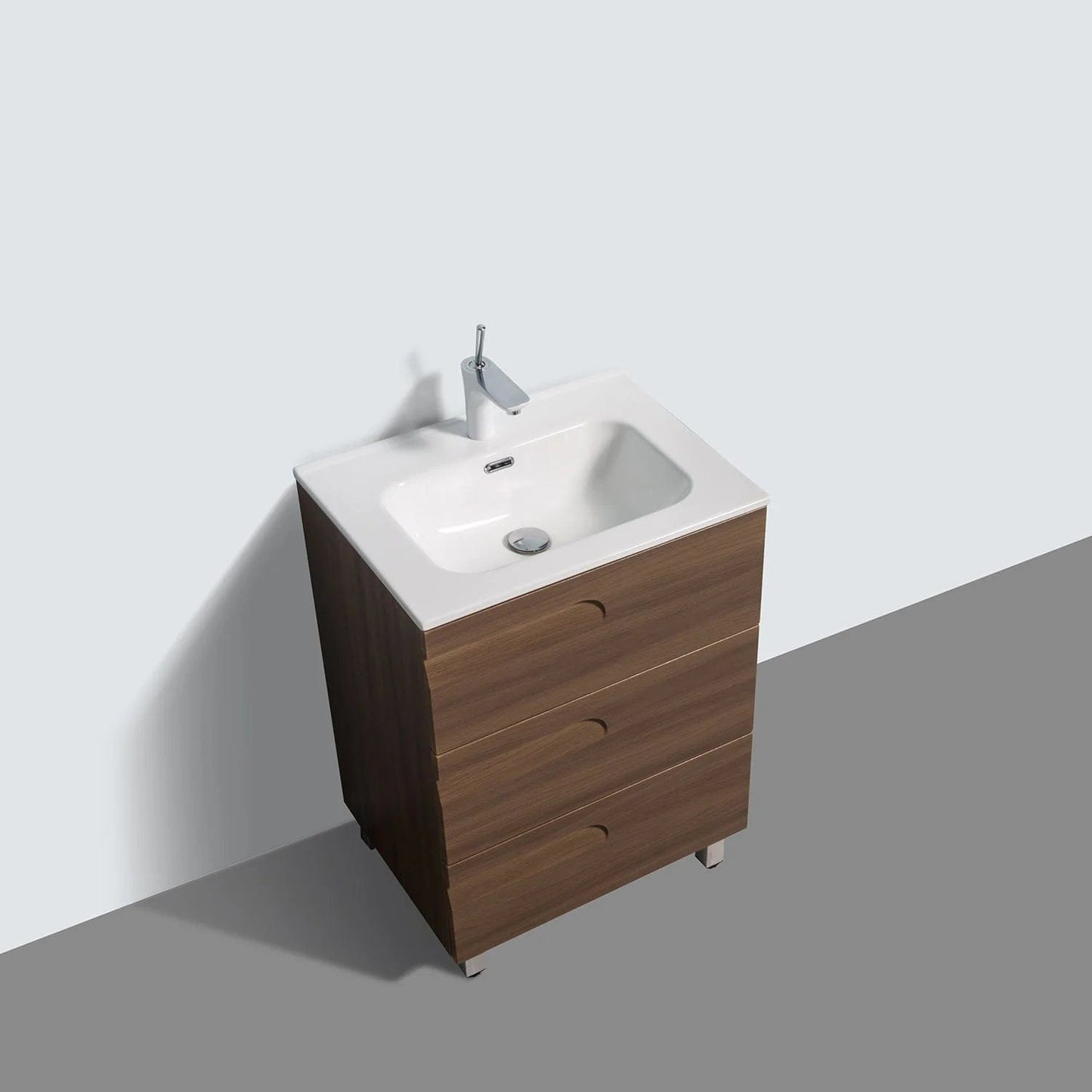 Eviva Joy 24" Freestanding Bathroom Vanity w/ White Integrated Top