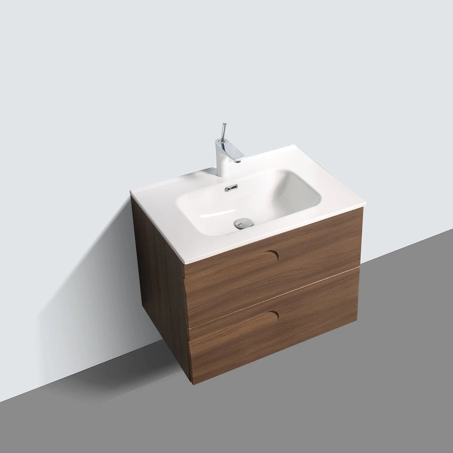 Eviva Joy 28" Wall Mount Bathroom Vanity w/ White Integrated Top