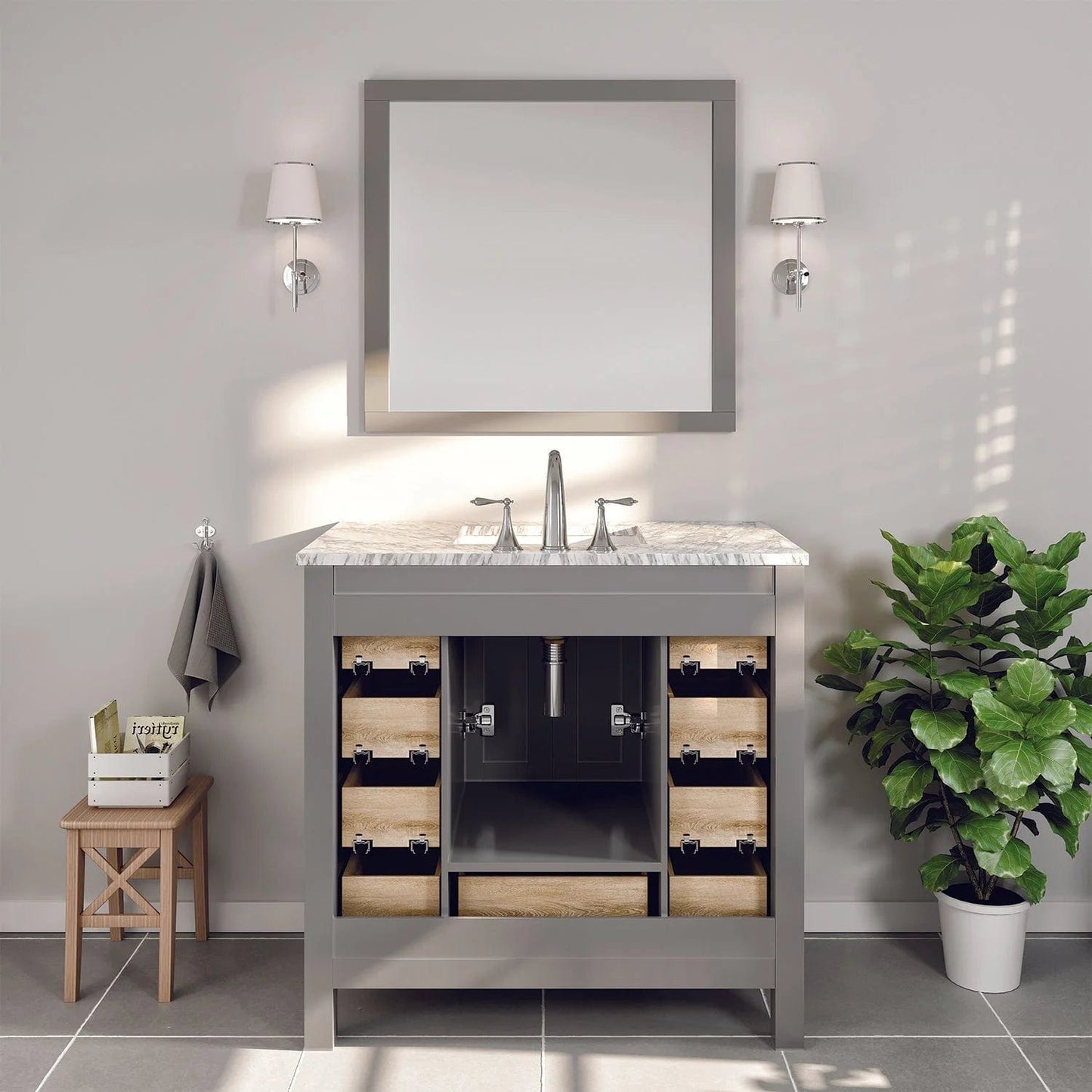 Eviva Hampton 36 inch Transitional Bathroom Vanity