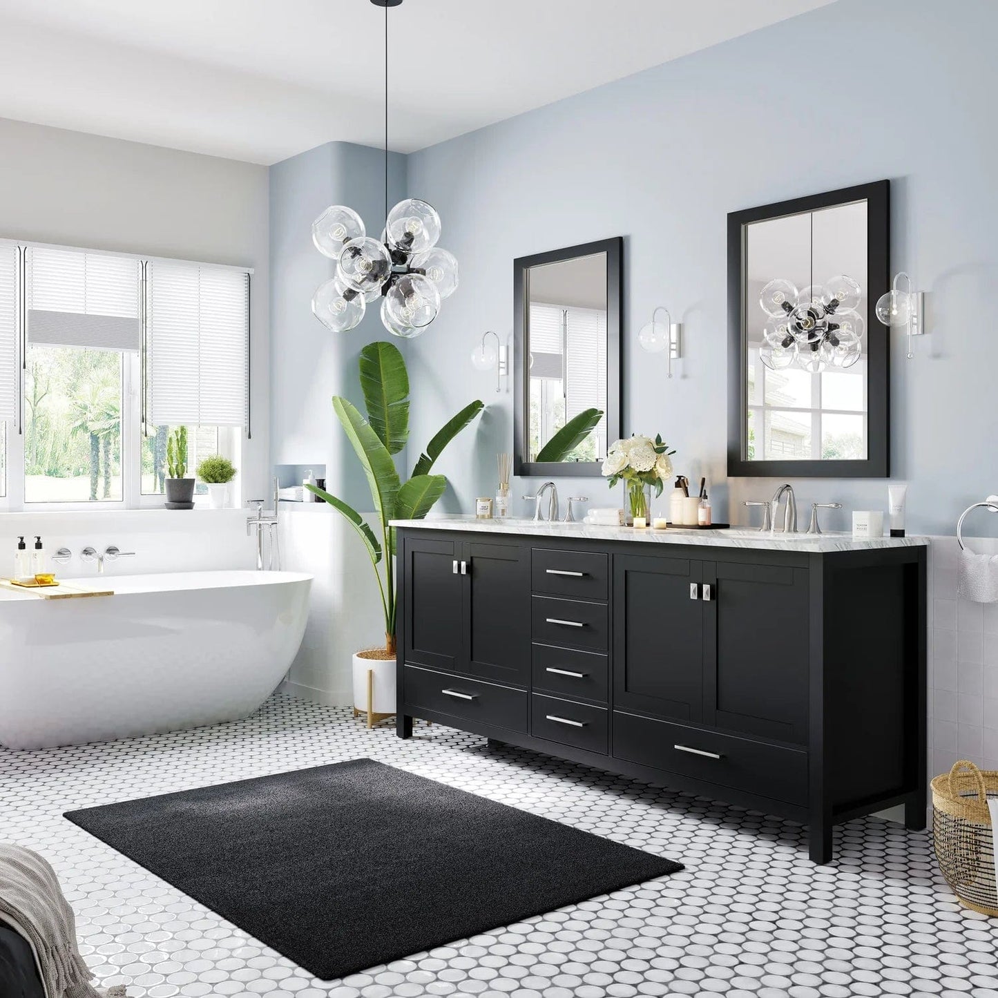 Eviva Aberdeen 78 inch Transitional Double Sink Bathroom Vanity