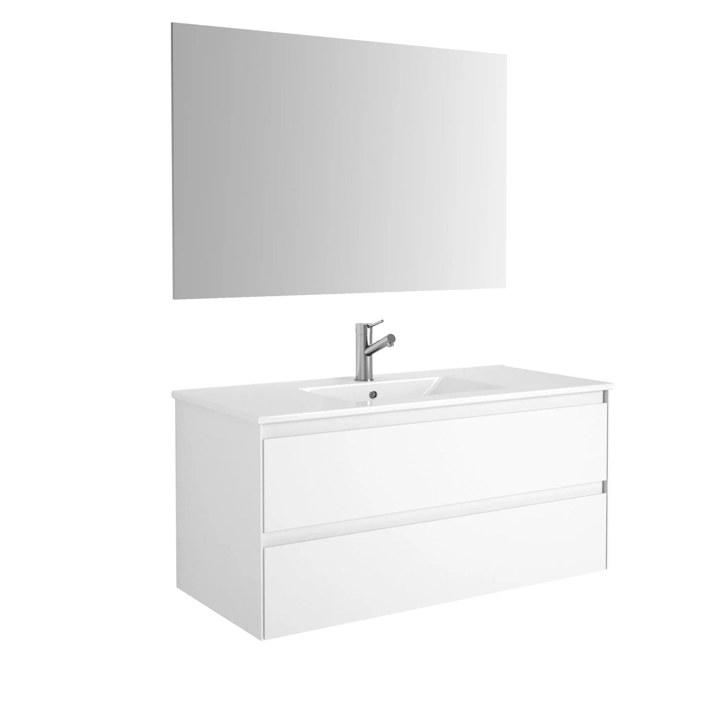 Eviva Bloom Matt White Bathroom Vanity with White Integrated Porcelain Sink