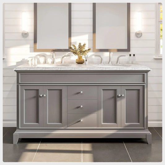 Eviva Elite Stamford 60 inch Solid Wood Bathroom Vanity