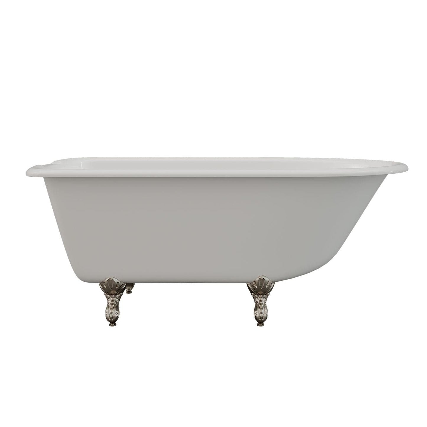 Cambridge Plumbing Cast-Iron Rolled Rim Clawfoot Tub 55" X 30" with 7" Deck Mount Faucet Drillings