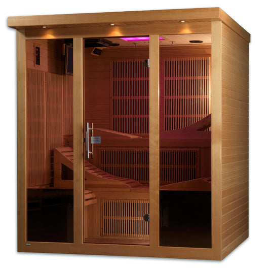 Golden Designs Monaco 6-person PureTech™ Near Zero EMF (Under 2MG) FAR Infrared Sauna (Canadian Hemlock) GDI-6996-01