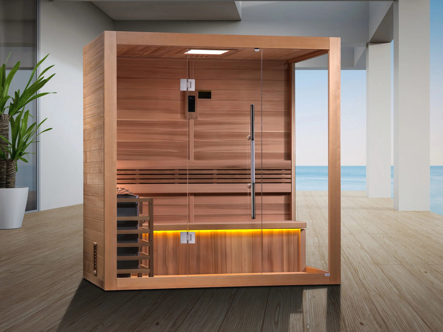 Golden Designs "Forssa Edition" 3 Person Indoor Traditional Sauna (GDI-7203-01) - Canadian Red Cedar Interior GDI-7203-01