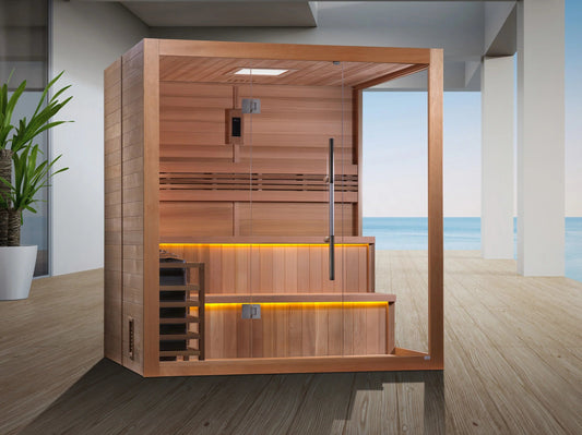 Golden Designs "Kuusamo Edition" 6 Person Indoor Traditional Sauna (GDI-7206-01) - Canadian Red Cedar Interior GDI-7206-01