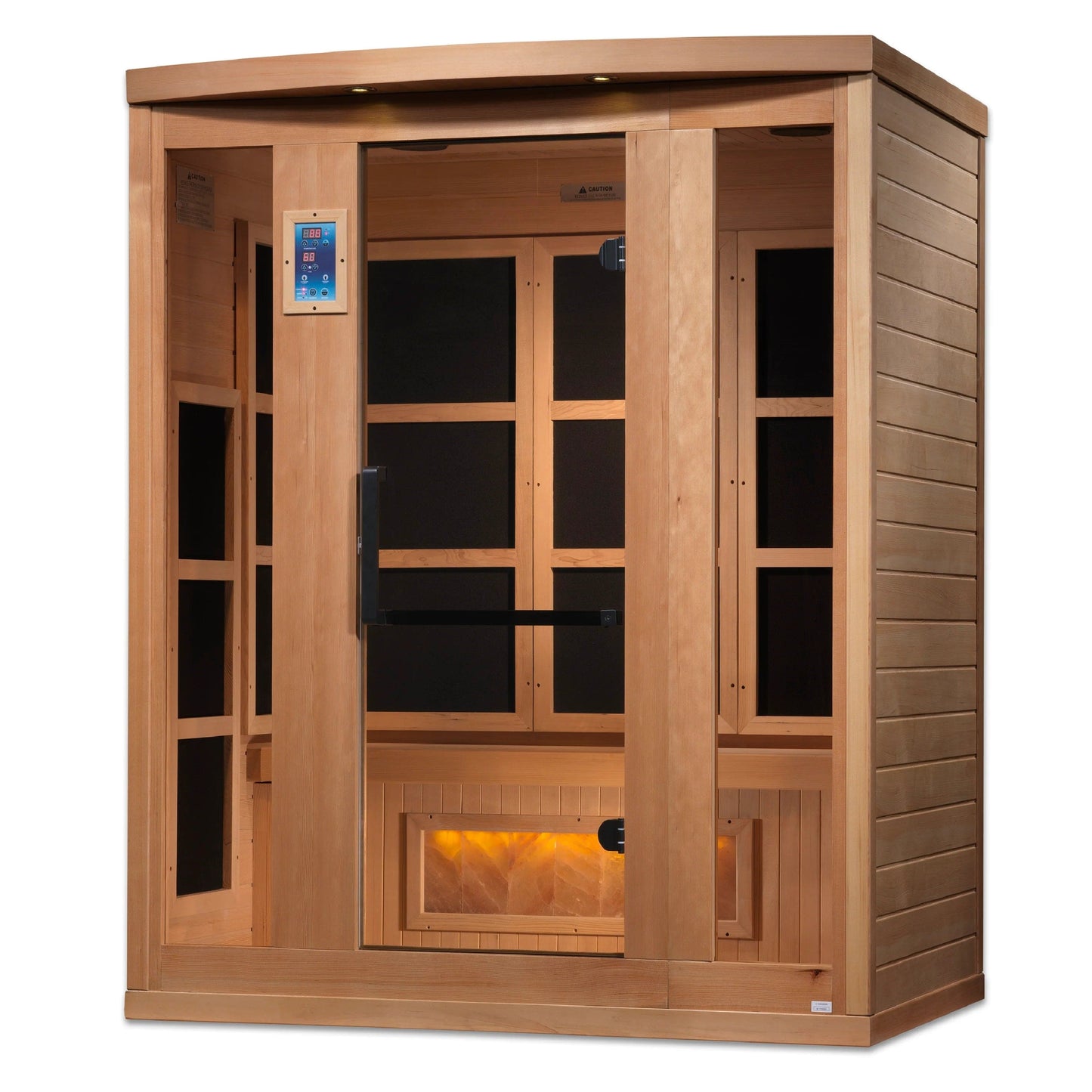 Golden Designs 3-Person "Hotel Edition" Full Spectrum PureTech™ Near Zero EMF FAR Infrared Sauna with Himalayan Salt Bar (Canadian Hemlock) GDI-8030-H3