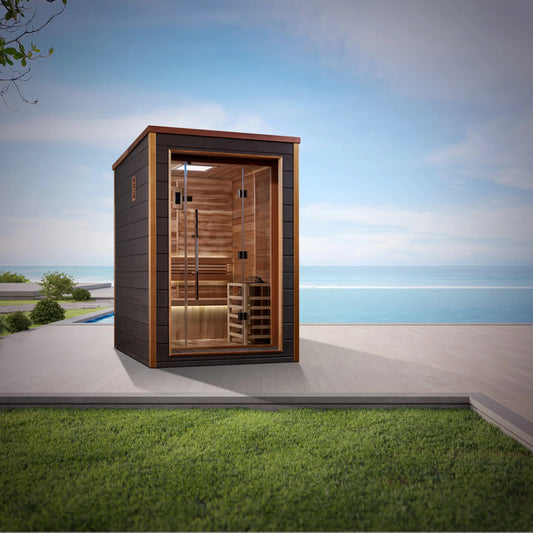 Golden Designs Narvik 2 Person Outdoor Traditional Sauna (GDI-8202-01) - Canadian Red Cedar Interior GDI-8202-01