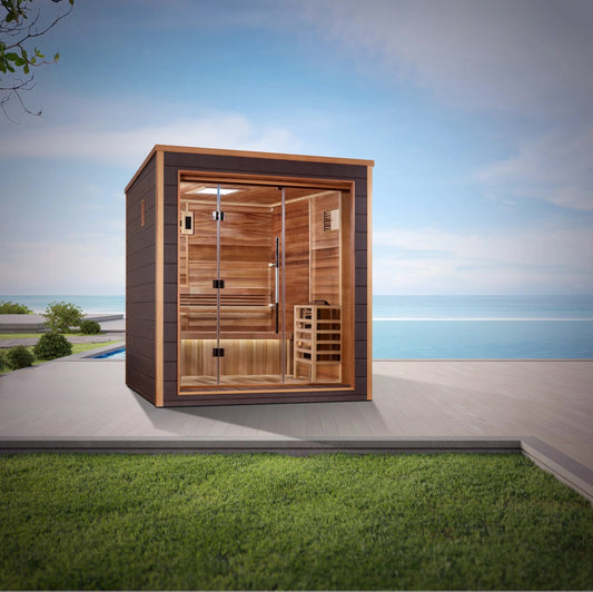 Golden Designs Savonlinna 3 Person Outdoor Traditional Sauna (GDI-8503-01) - Canadian Red Cedar Interior GDI-8503-01