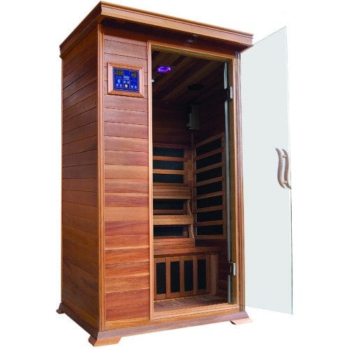 SunRay 1 Person Cedar Sauna w/Carbon Heaters HL100K Sedona