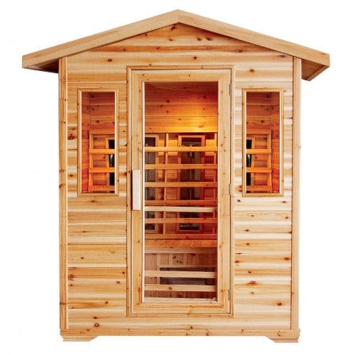 SunRay 4 Person Outdoor Sauna w/Ceramic Heaters HL400D Cayenne