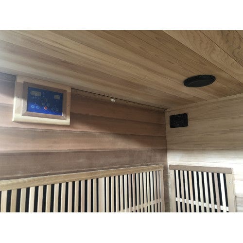 SunRay 4 Person Cedar Sauna w/Carbon Heaters/Side Bench Seating HL400KS Roslyn